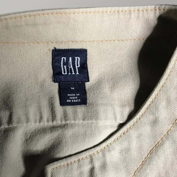 Gap khaki denim jacket with Mandarin collar. - Picture 3 of 5